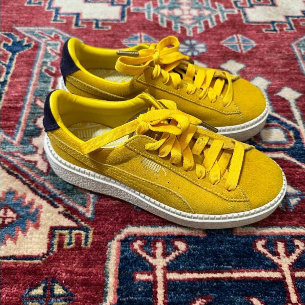 Puma Yellow Suede Sneakers